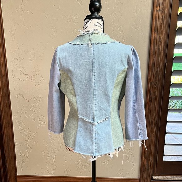 Deborah Lindquist distressed denim jacket - Picture 2 of 5